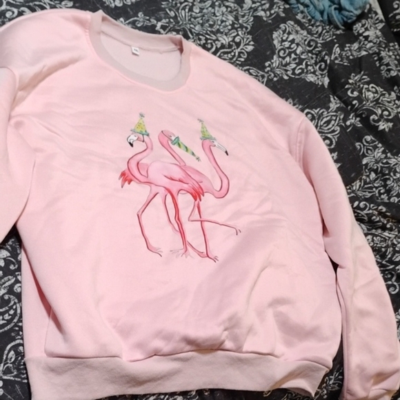 Unbranded Tops - Chic Pink Flamingo Sweatshirt